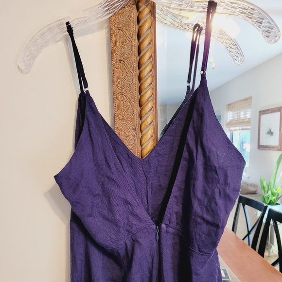 NEW Free People Navy Blue Linen Romper - Picture 4 of 6